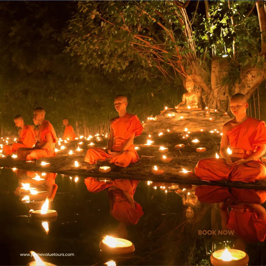 Tibetan Vajrayana Buddhist monks prayer Wheels, Lumbini, India
