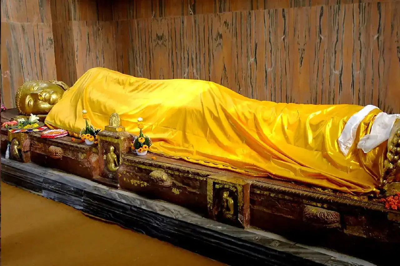 Reclining Buddha Mahaparinirvana Temple Kushinagar Uttar Pradesh Buddhist pilgrimage, India